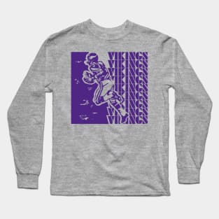 Retro VIkings design purple Long Sleeve T-Shirt